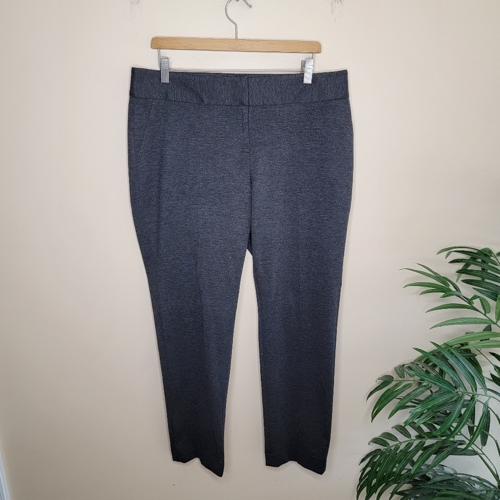 Vince Camuto Petite Gray Straight Leg Pants Size 14P Stretchy Work Casual